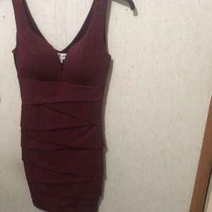 Wine Red glittery dress